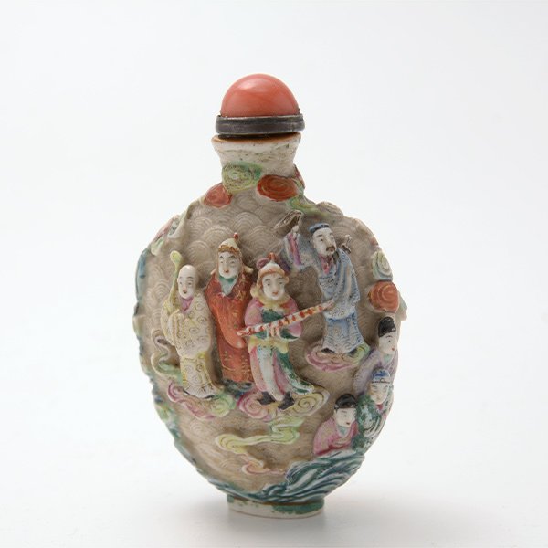 A Famille Rose Molded Snuff Bottle (1 of 9)