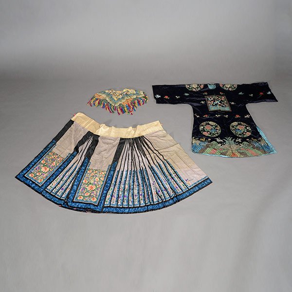 Three Embroidered Silk Textiles (1 of 6)