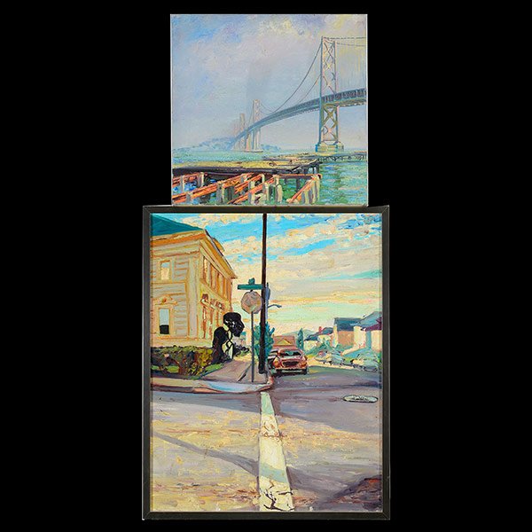 Two Anthony Holdsworth "Bay Area Scenes" Oil on canvas (1 of 4)