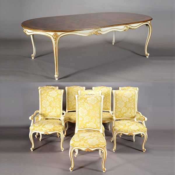 Karges Venetian Rococo Style Dining Table with Eight (1 of 5)