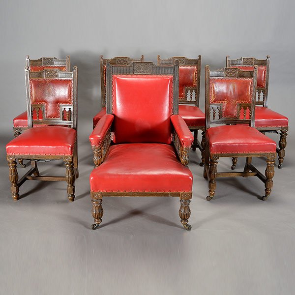 Suite of Six Renaissance Revival Dining Chairs and (1 of 5)