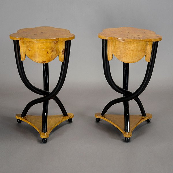 Pair of Biedermeier Style Maple Burl Tables (1 of 4)