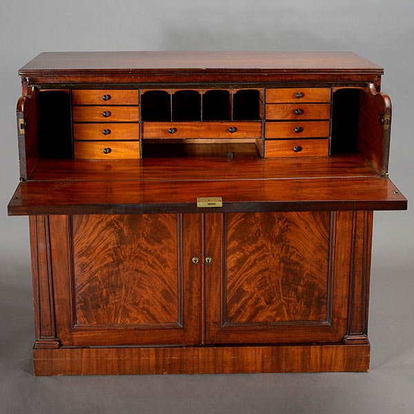 Victorian Mahogany Butler's Cupboard with Drop Leaf: Victorian Mahogany Butler's Cupboard with Drop Leaf Desk {Dimensions 41 x 45 1/2 x 21 3/4 inches}