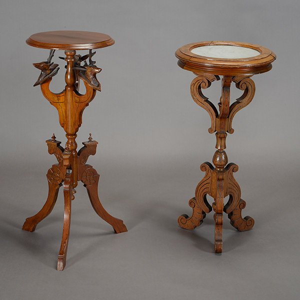 Eastlake Style Marble Top Pedestal and a Plant Stand (1 of 5)