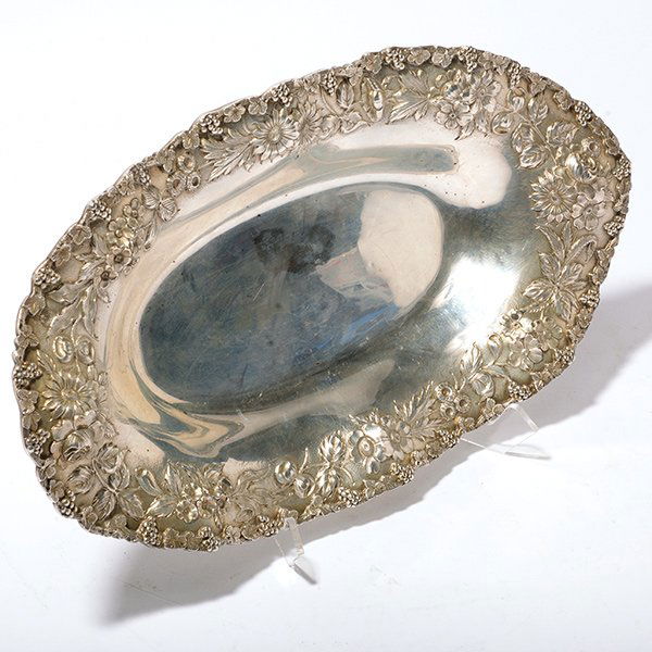 S. Kirk & Son Floral Repousse Sterling Bread Basket (1 of 8)