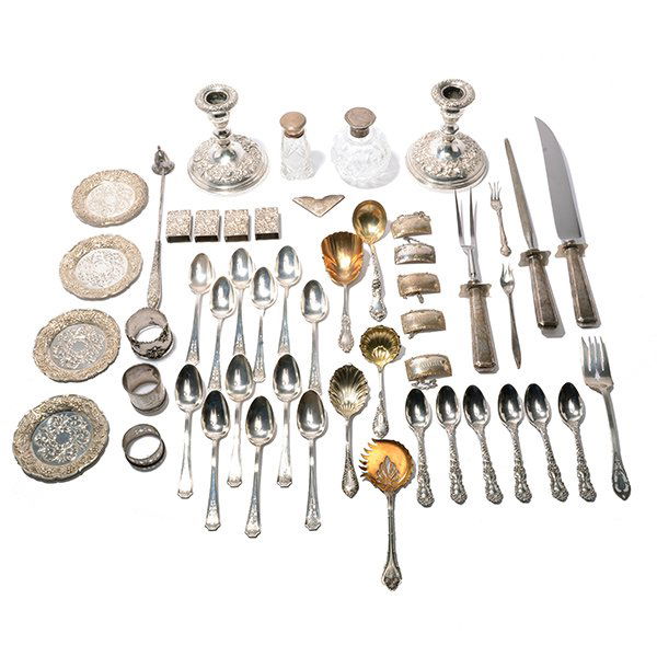 Collection of Floral Repousse Sterling Items, etc. (1 of 10)