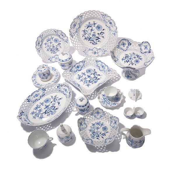 Collection of Meissen Blue Onion Basketweave Porcelain (1 of 10)