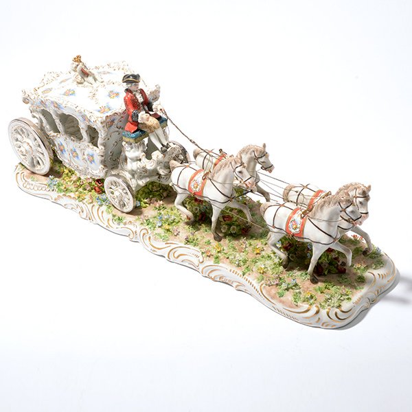 Capodimonte Porcelain Floral Encrusted Figural Group (1 of 10)