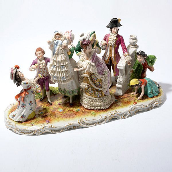Dresden Porcelain Lace and Floral Encrusted Figural (1 of 10)