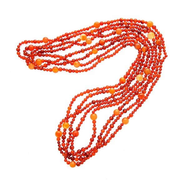 Collection of Four Agate, Carnelian Necklaces. (1 of 4)