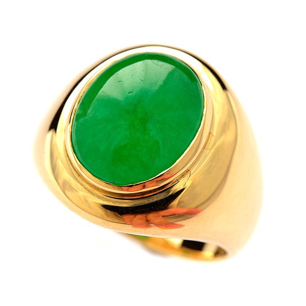 Jade, 14k Yellow Gold Ring. (1 of 4)