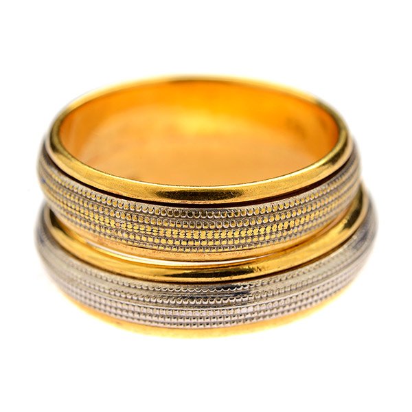 Collection of Two 18k Gold Wedding Spinning Bands. (1 of 4)