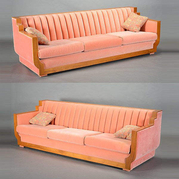 Pair of Art Deco Style Upholstered Sofas