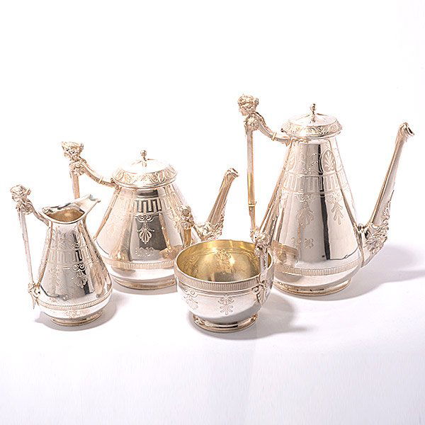 Egyptian Revival Style Gorham Silver Plated  Tea Set (1 of 10)