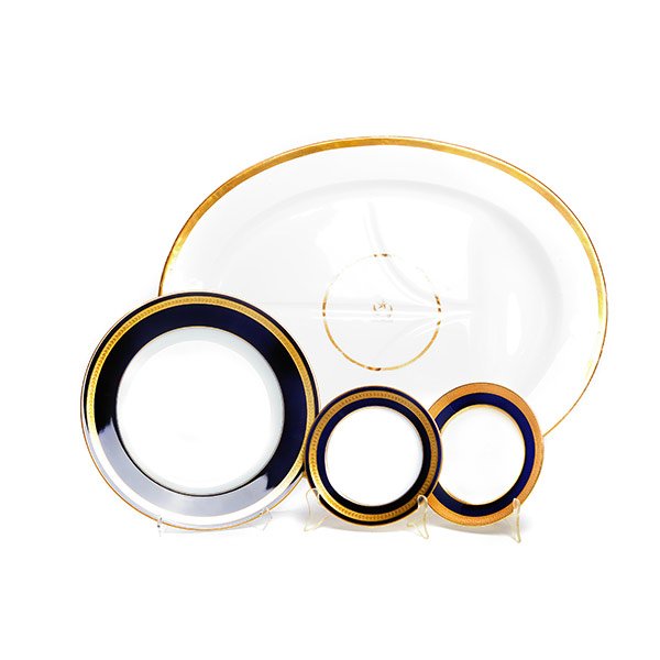 Set of Rosenthal Eminence Cobalt Blue Bordered Plates (1 of 5)
