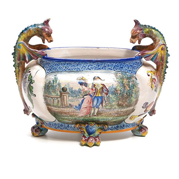 French Faience Jardiniere in the Renaissance Taste (1 of 5)