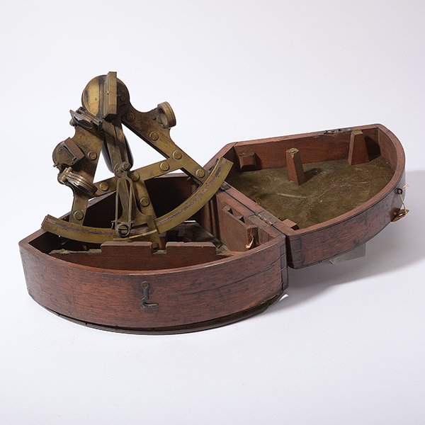 Gilt Brass Sextant in Wooden Traveling Case (1 of 10)