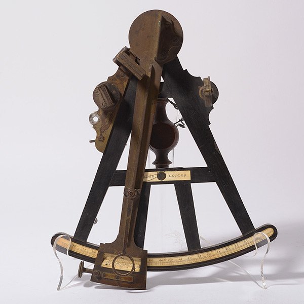 English Ebony Wooden & Brass Sextant, Bleuler, London (1 of 8)
