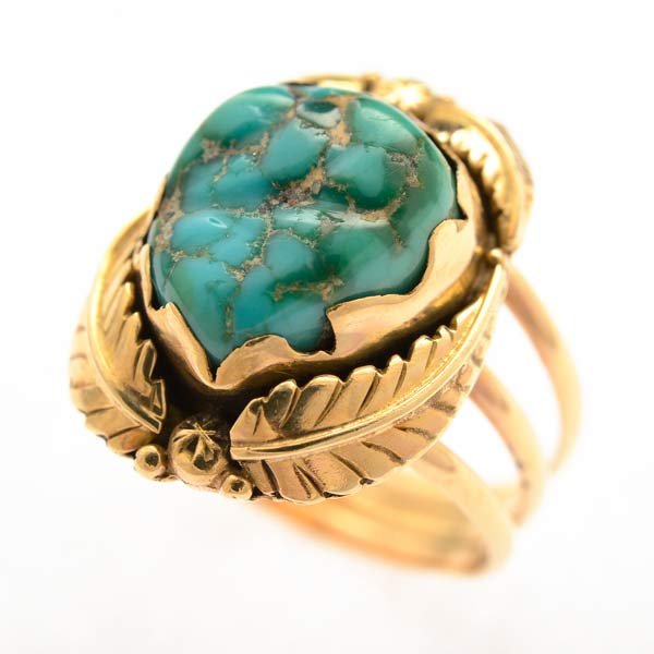 Turquoise, 14k Yellow Gold Ring. (1 of 4)