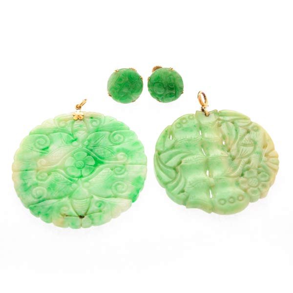 Collection of Jade, 14k Yellow Gold Jewelry. (1 of 4)
