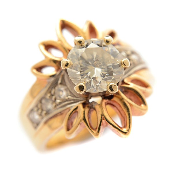 Diamond, 14k Yellow Gold Ring. (1 of 4)