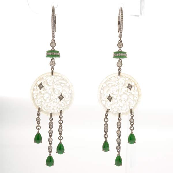 Pair of Jade, Diamond, Blackened 18k White Gold (1 of 4)