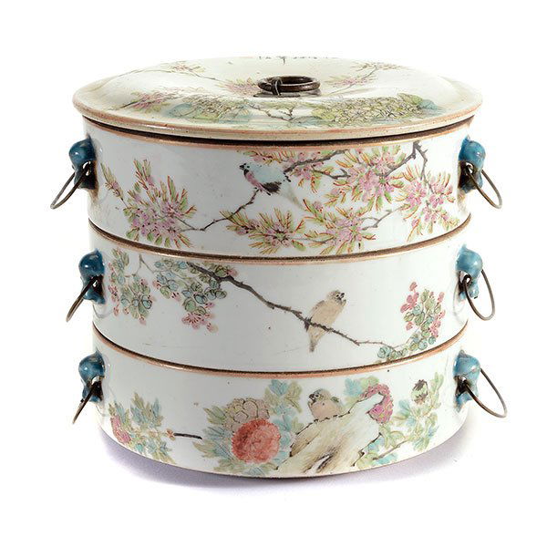 A Famille Rose Stacking Container, Late 19th Century (1 of 7)