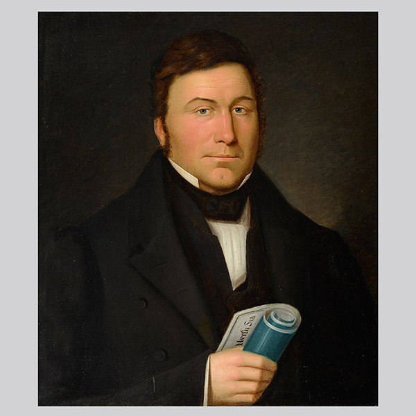 AMERICAN SCHOOL "Portrait of Ship Captain" Oil on (1 of 5)