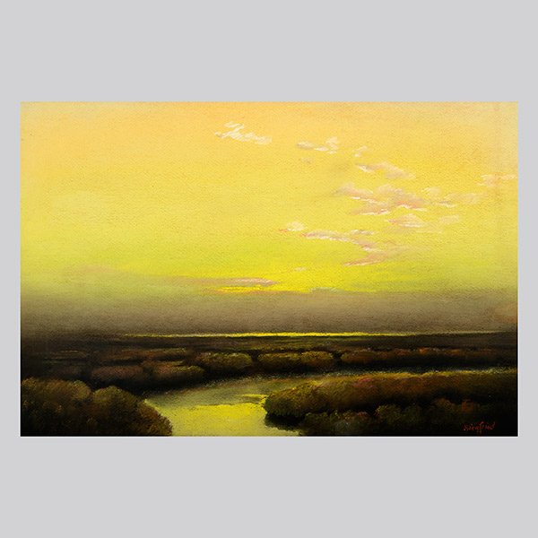 EDWIN C. SIGFRIED "Golden Marshes Alameda, CA" Pastel. (1 of 5)