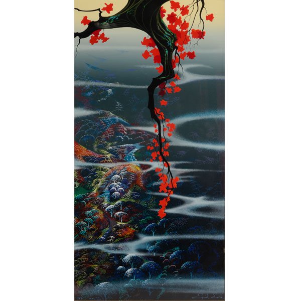 EYVIND EARLE "Read Leaves" Serigraph. (1 of 5)