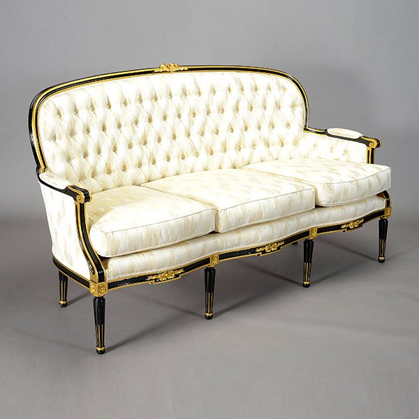 Italian Neoclassical Style Gilt and Ebonized Sofa (1 of 4)