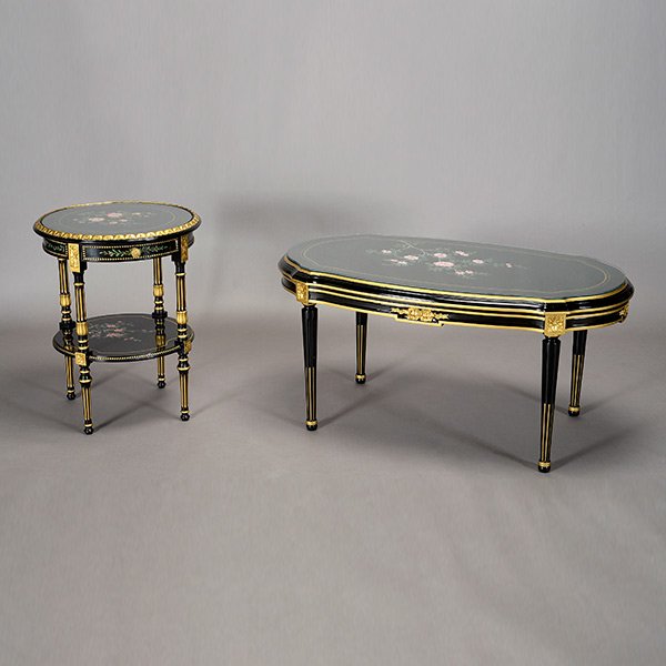 Italian Neoclassical Style Coffee Table and Side Table (1 of 5)