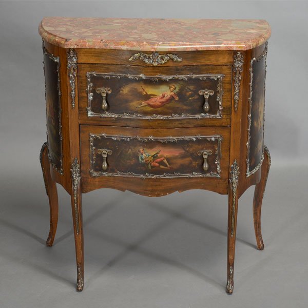 French Louis XV Style Two Drawer Painted Commode (1 of 5)