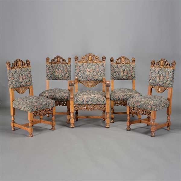 Set of Five Baroque Style Dining Chairs (1 of 5)