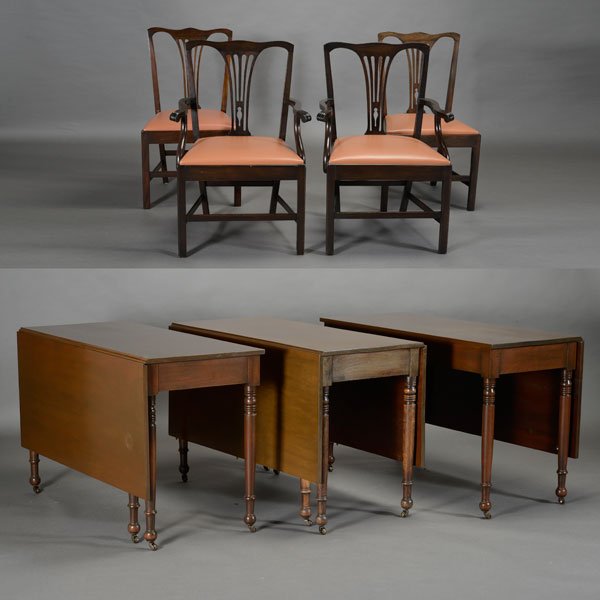 Three Section Dining Table with Twelve Chairs (1 of 7)