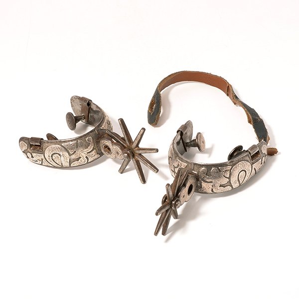 Pair of Vintage Silver Inlaid Spurs (1 of 5)