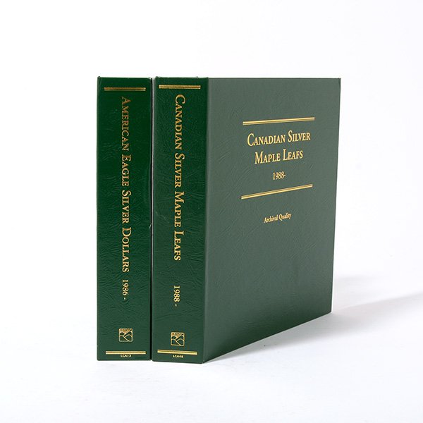 Lot of 46 Canadian $1 Silver Coins in Two Binders. (1 of 5)