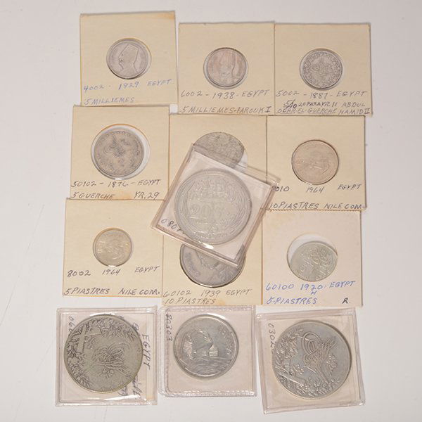 Lot of 12 Silver Egyptian Coins. (1 of 5)