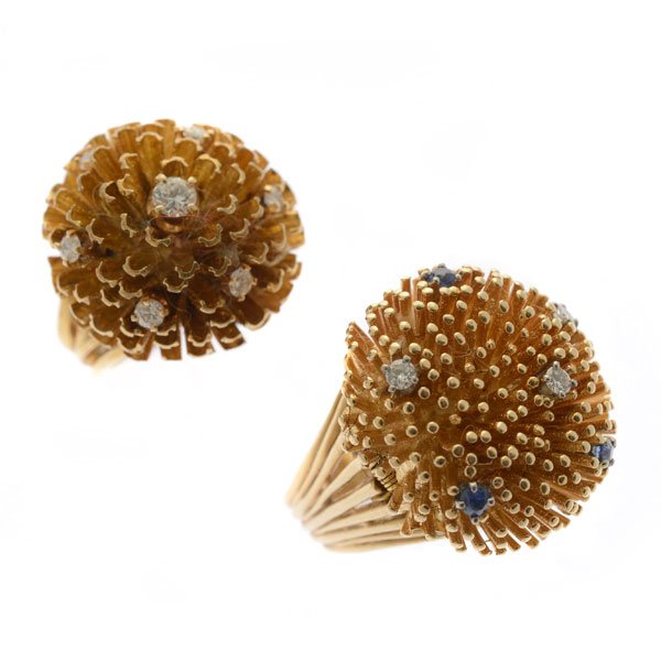 Collection of Two Diamond, Sapphire, 14k Yellow Gold (1 of 7)