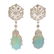 Pair of Opal, Diamond, 14k White Gold Earrings.