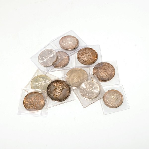 Lot of 11 Mexican Silver Coins. (1 of 4)
