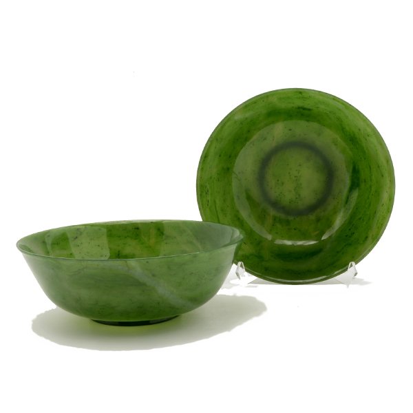 A Pair of Spinach Jade Bowls (1 of 6)
