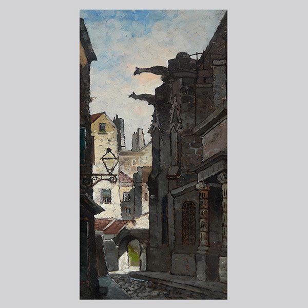 EDWIN DEAKIN "European Alley" Oil on Board. (1 of 5)
