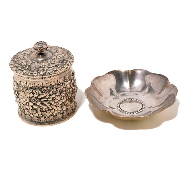 Tiffany Sterling Repousse Tea Canister and Floriform (1 of 7)
