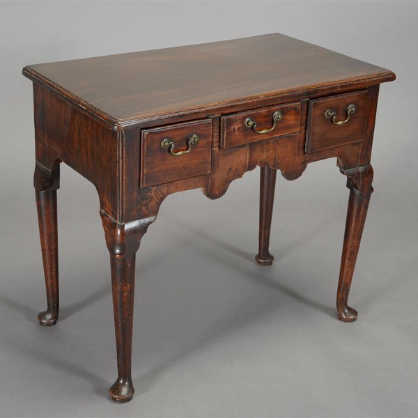 Queen Anne Mahogany Lowboy with Three Drawers (1 of 4)