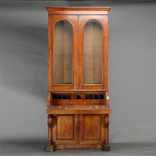 Massive Gothic Revival Mahogany Barrel Top Secretary (1 of 5)