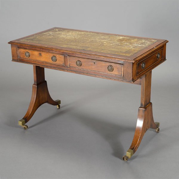 Regency Leather Topped Mahogany Sofa Table/ Desk (1 of 4)