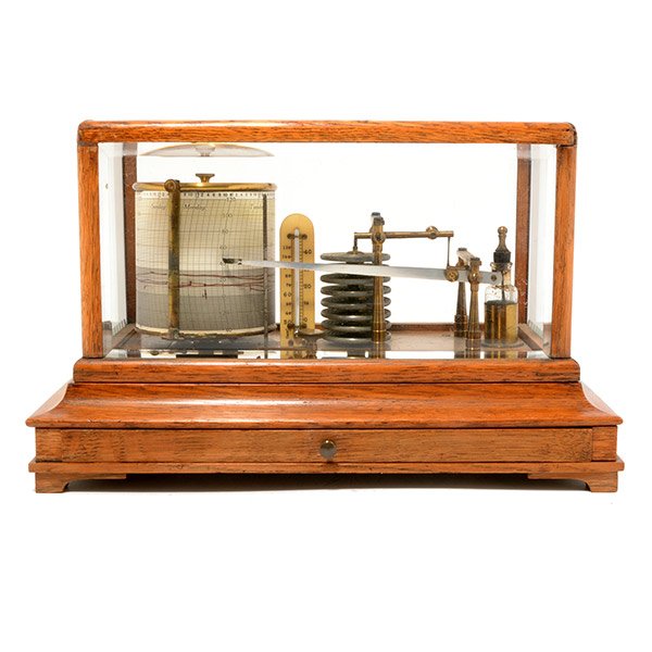 James Brown Glasgow Oak Cased Barograph (1 of 8)