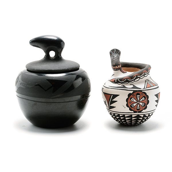 Juan Tafoya Blackware Vessel and a Snake Pot (1 of 5)