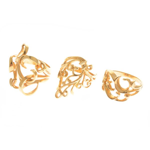 Collection of Three 14k Yellow Gold Rings. (1 of 4)